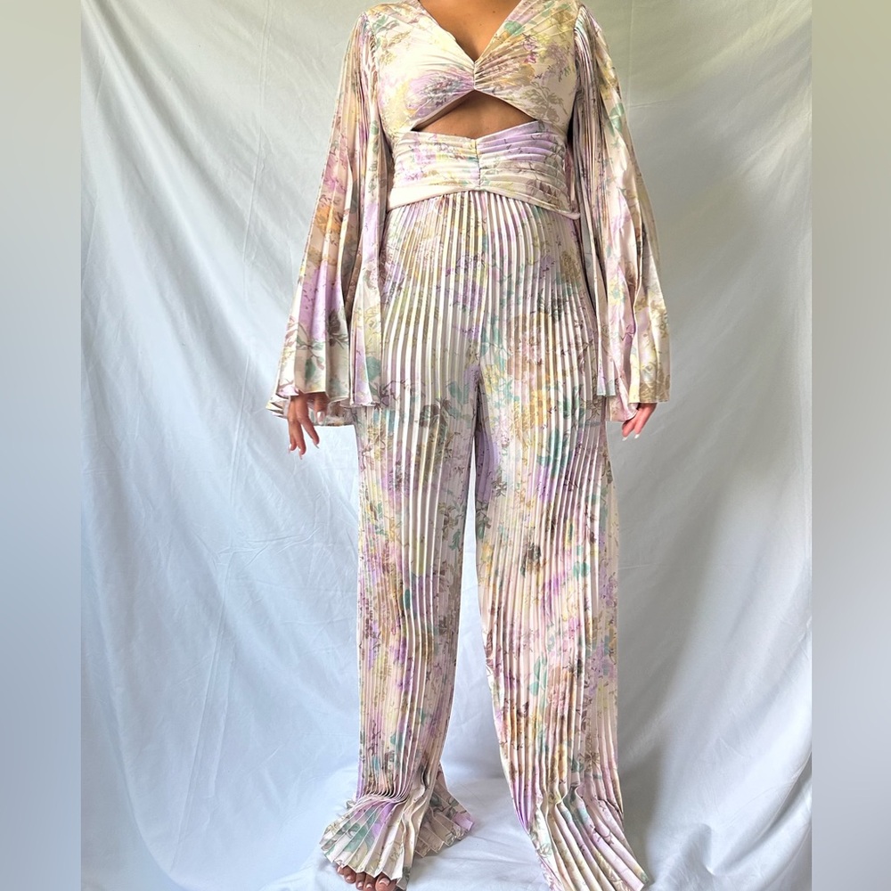 Pastel floral print jumpsuit